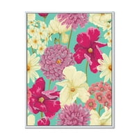 ДИЗАЈНАРТ „Гроздобер жолти и розови цвеќиња“ Традиционално врамено платно wallидно печатење