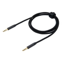 BlackWeb најлон плетенка стерео аудио помошен кабел 3 ', црно