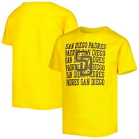 Младински жолт Сан Диего Падрес повторувајте маица со лого