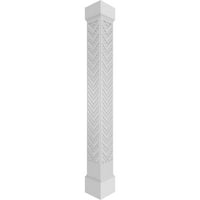 Ekena Millwork 12 W 9'H Craftsman Classic Square Non-Tapered Gilcrest Fretwork Column W Mission Capital & Mission Base Base