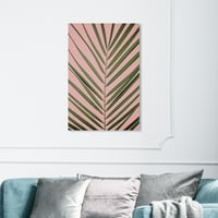 Студиото Винвуд „Палм живот“ цветна и ботаничка wallидна уметност платно печатење - зелена, розова, 24 36