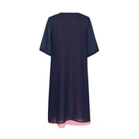 Whlbf Жешка Розова Облека За Жени Плус Големина, Летен Клиренс Жените Поставуваат Секојдневен Цветен Фустан Со Ракави Со Ракави