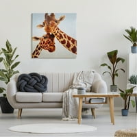 Stuple Industries Среќна жирафа дуо портрет животни и инсекти галерија за сликање завиткано платно печатење wallид уметност