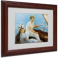 Трговска марка ликовна уметност пловење 1874 платно уметност од Едуард Манет, рамка од дрво