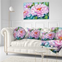DesignArt розови пиони - Перница за цвеќиња - 12x20