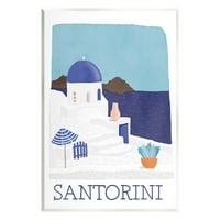 Санторини Остров за одмор поглед на пејзаж графичка уметност нераспорен уметнички печати wallид уметност