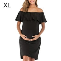 Мејталсој Селфи Женска Породилна Нега Фустан Со Возбуда Доење Фустан За Жени Црна Голема црна XL