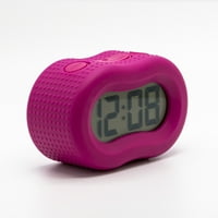 Timelink гума од гума Smartlight Mase Digital LCD Travel или Credide стандарден часовник за аларм - розова