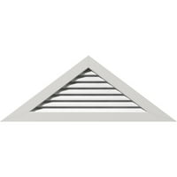 Ekena Millwork 64 W 3 8 H Триаголник Гејбл Вентилак Функционален, PVC Gable Vent со 1 4 рамка за рамна трим