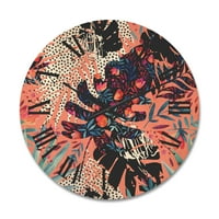 DesignArt 'Апстрактна тропска цветна крпеница II' Тропски дрво часовник