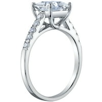 КТ Моисанит принцеза го намали ангажманот прстен за венчавки, невестински сет во сребро на сребро