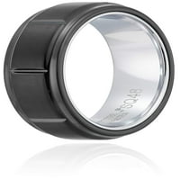 Машка црна сафир Тутфстен титаниум со бел ПВД Внатрешен удобност се вклопува во свадбениот бенд, големина 8