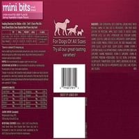 Bits на Kibbles Mlight Mime Bry Mini битови солени говедско месо и пилешко вкусови бонус торба суво куче за кучиња, 4,2lb