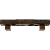 Ekena Millwork 4 H 4 D 48 W Pecky Cypress Fau Wood Camplace Mantel Kit W alamo Corbels, Premium AdEd