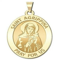 Верски Медал Света Агрипина - - - Цврсто 14к Жолто Злато