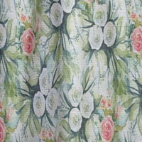 DesignArt 'Цвеќиња со зелени лисја x' цветна панел за завеси