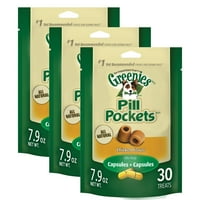 Зелени пилули џебови, третмани со вкус на пилешко за кучиња, пакувања