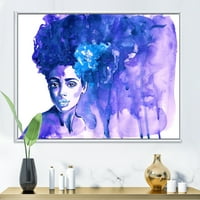 Дизајн на „Славен сино портрет на афро -американска жена“ модерна врамена платна wallидна уметност печатење