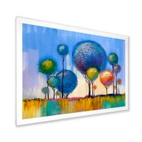 Дизајнрт „Шарени пејзажни дрвја Импресионистичко јас“ модерно врамено уметничко печатење