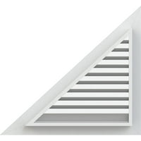 Ekena Millwork 18 W 9 H десен триаголник Gable Vent - Функционален десен страничен терен, PVC Gable отвор со 1 4 рамка за рамна