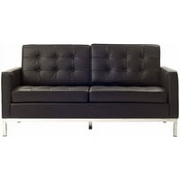 Modway Loft Leather Loveseat со челични нозе, повеќе бои