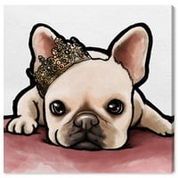 Wynwood Studio Animals Wall Art Canvas Prints 'Royal Frenchie' кучиња и кутриња - кафеава, црвена боја