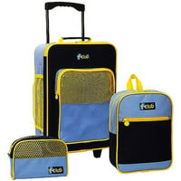 Патници Клуб Клуб 3-парчиња Детски багаж, сина со жолта боја