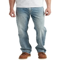 Сребрени фармерки копродукции машка Горди лабава се вклопуваат фармерки со права нозе, големини на половината 28-42
