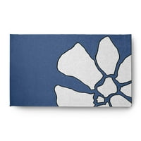 Едноставно Дејзи 3 '5' сини ливчиња за ливчиња пролет Chenille килим