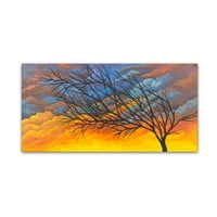 Трговска марка ликовна уметност „Зајдисонце дрво“ платно уметност од Мишел Фабер