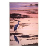 Sumn Industries Crane Bird in Sunrise Marsh Coastlage Photography Необраната уметничка печатена wallидна уметност