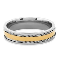 Крајбрежен накит злато позлатен не'рѓосувачки челик искривен јаже вметнат прстен